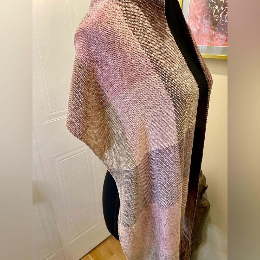 🆕 NWOT / Marcia Hammond handwoven velvety  chenille pastels scarf 🧣 - Picture 7 of 10